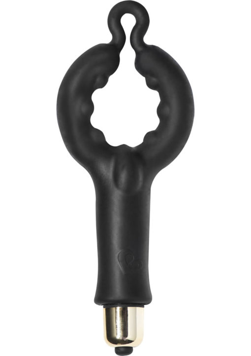 4 US Silicone Cockring With Vibrating Bullet - Black