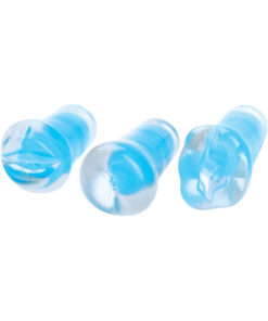 Adam And Eve CyberSkin Translucent Stroker Triplets Set Of 3 Blue