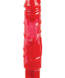 Adam and Eve Easy O Red Rocket Vibrating Dildo 6.75in - Red