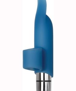 Adam andamp; Eve Silicone Blue Dolphin Finger Vibe - Blue/Silver
