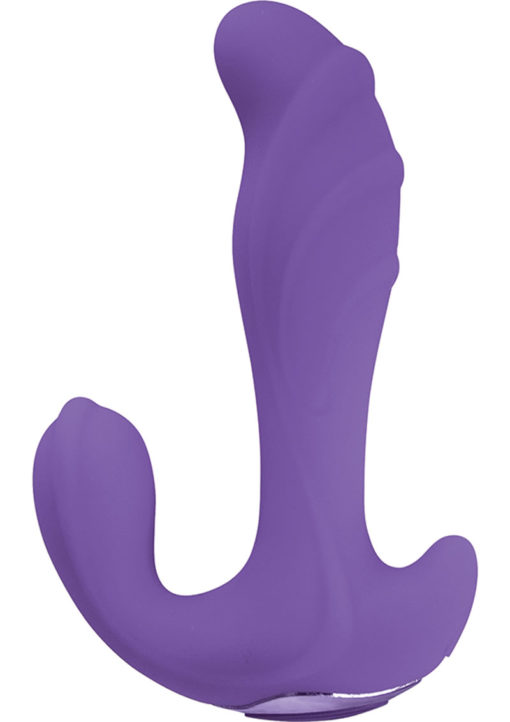 Amore Three Way Lover Silicone Rechargeable Vibrator -Purple
