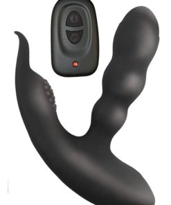 Anal Ese Collection Rechargeable Silicone P- Spot Prostate Stimulator With Remote Control - Black