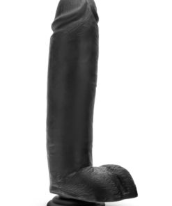 Au Naturel Bold Huge Dildo With Suction Cup 10.5in - Black