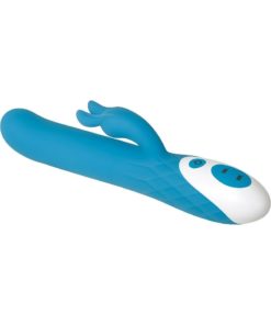 Big Soft Bunny Rechargeable Silicone Vibrator - Blue