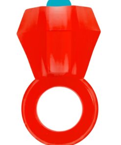 Bling Pop Vibarting Cock Ring - Red