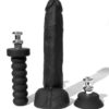 Boneyard Silicone Tool Kit Dildo With Balls 10in With Attachments (3 Per Set) - Black