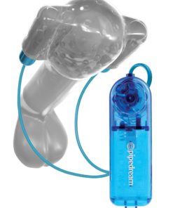 Classix Dual Vibrating Head Teaser With Remote Control - Blue And Clear