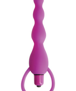Climax Silicone Vibrating Bum Beads Anal Beads -Purple