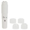 Compact Personal Travel Wand Massager with 4 Interchangeable Heads - White