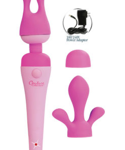 Couture Collection Inspire Wand Massager With Silicone Attachments - Pink