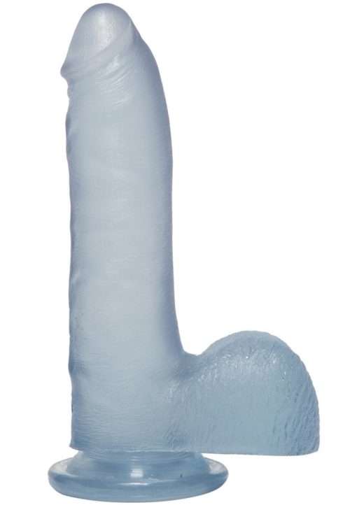 Crystal Jellies Thin Dildo with Balls 7in - Clear