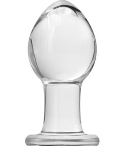 Crystal Premium Glass Butt Plug - Medium - Clear