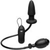 Deluxe Wonder Plug Inflatable Silicone Vibrating Butt Plug With Remote Control - Black