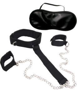 Dominant Submissive 2 Cuffs And Collar Set - Black