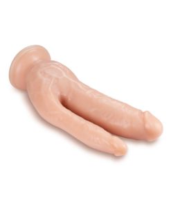 Dr. Skin Dual Penetrating Dildo With Suction Cup 8in - Vanilla
