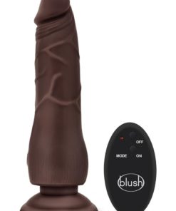 Dr. Skin Vibrating Dildo With Remote Control 9in - Chocolate
