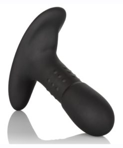 Eclipse Beaded Probe Silicone Rechargeable Vibrating Butt Plug - Black