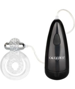 Elite Sexual Exciter Crystal Vibrating Cock Ring Cock Ring With Clitoral Stimulation - Clear