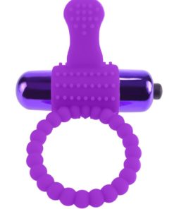Fantasy C-Ringz Vibrating Silicone Super Cock Ring with Bullet - Purple