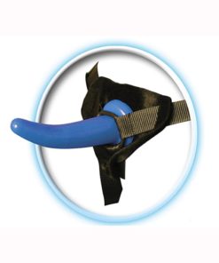 Fetish Fantasy Series Beginner`s Strap-On Dildo 4.5in and Harness For Him - Blue And Black