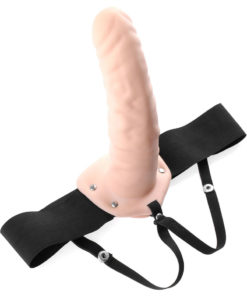 Fetish Fantasy Series Hollow Strap-On Dildo And Adjustable Harness 8in - Vanilla