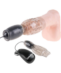 Fetish Fantasy Series Vibrating Head Teazer Sleeve With Bullet And Remote Control - Smoke