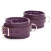 Fifty Shades Freed Cherished Collection Leather Ankle Cuffs Purple With Gold Color Chain