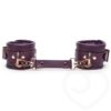 Fifty Shades Freed Cherished Collection Leather Wrist Cuffs Purple With Gold Color Chain
