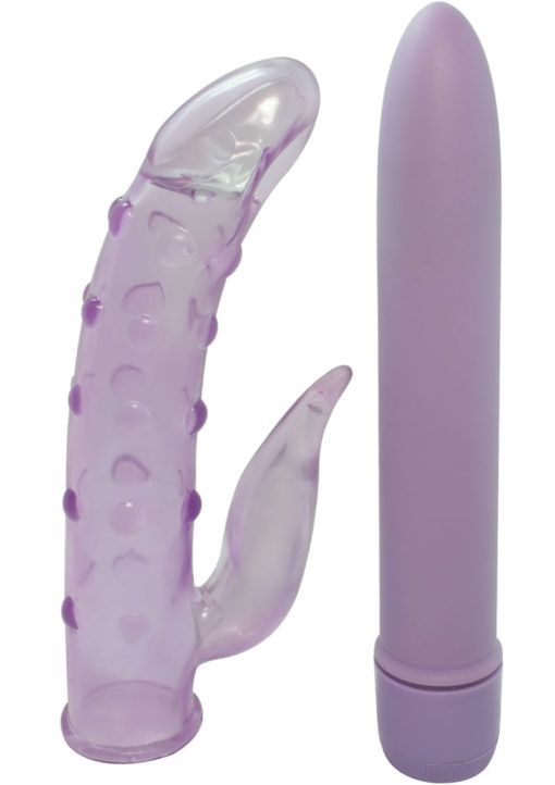 G Curve With Naughty Tickler Vibrator With Sleeve 5.5/6in - Lavender