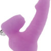 Glow In The Dark Double Trouble Glow Kiss Dong With Vibrating Teaser Waterproof Purple