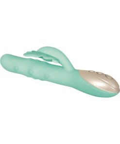 Grand Beaded Butterfly Rechargeable Silicone Vibrator - Green