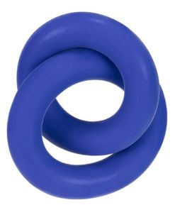 Hunkyjunk Duo Silicone Double Cock Ring - Blue