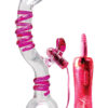 Icicles No 16 Vibrating Glass G-Spot Rabbit With Remote Control - Clear And Pink