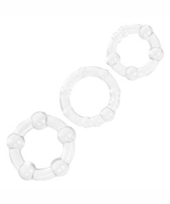 Island Rings Cock Rings (3 Piece Set) - Clear