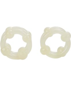 Island Rings Double Stacker Cock Rings (2 Piece Set) - Glow in The Dark
