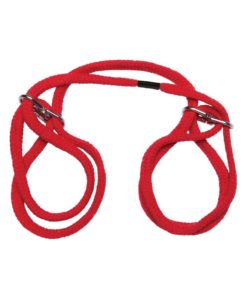 Japanese Style Bondage Cotton Wrist Or Ankle Cuffs - Red