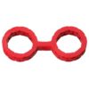 Japanese Style Bondage Silicone Cuffs Small Red 6.4 Inch