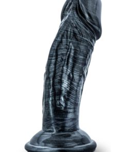 Jet Blackberry Dildo With Suction Cup 4.5in - Carbon Metallic Black