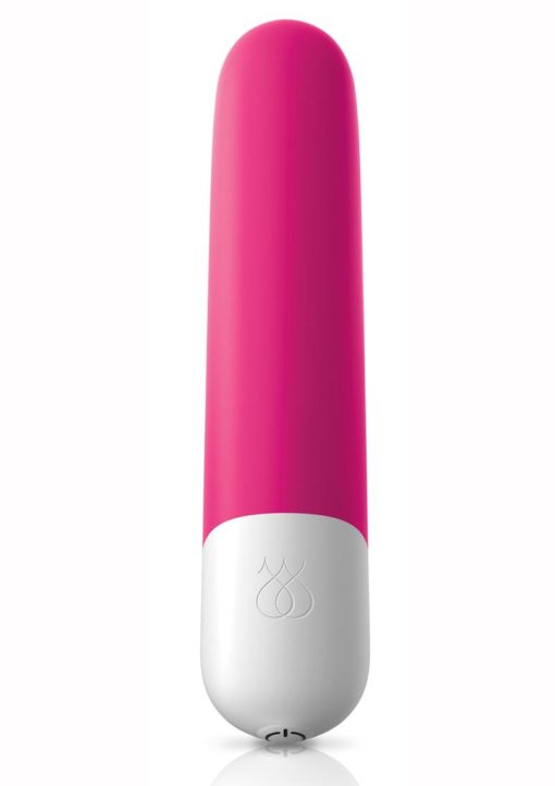Jimmyjane Bullet Rechargeable Silicone Pocket Bullet Vibrator - Pink And White