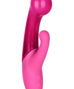 Jopen Opal Rechargeable Silicone Dual Vibrating G-Spot Glass Wand Massager - Pink
