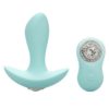 Jopen Pave Audrey Rechargeable Silicone Vibrating Probe With Crystals And Remote Control - Teal