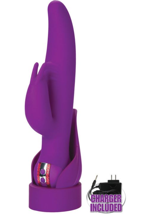 Jopen Vanity Vr12 Rechargeable Silicone Rotating G-Spot Rabbit Vibrator - Purple