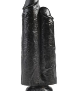 King Cock Two Cocks One Hole Dildo 9in - Black