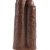King Cock Two Cocks One Hole Dildo 9in - Chocolate