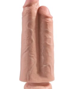 King Cock Two Cocks One Hole Dildo 9in - Vanilla