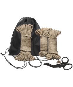 Kink Bind and Tie Initiation Hemp Rope (5 Piece Kit) - Natural