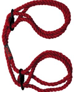 Kink Hogtied Bind and Tie 6mm Hemp Wrist Or Ankle Cuffs - Red