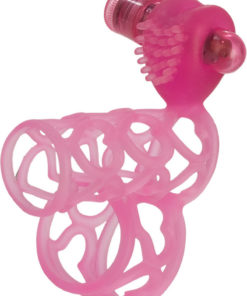 Lovers Cage Penis Enhancer and Cock Ring With Bullet - Pink