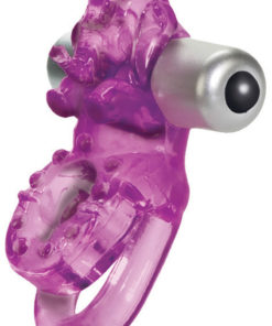 Lovers Delight Ele Vibrating Cock Ring Cock Ring With Clitoral Stimulation - Purple