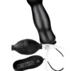 Lux Fetish Inflatable Vibrating Butt Plug With Wired Remote Control Black 4.5 Inches